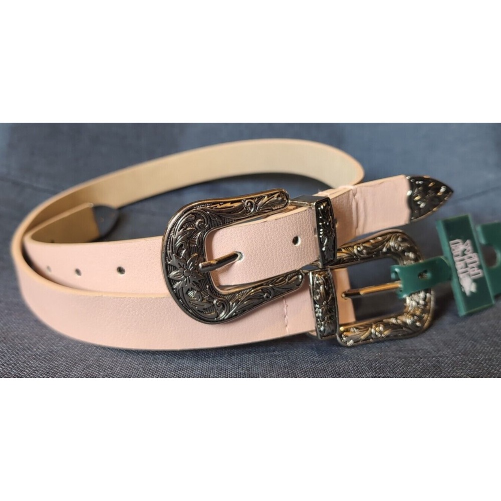 Wild Fable belt womens S silver floral buckle pink NEW